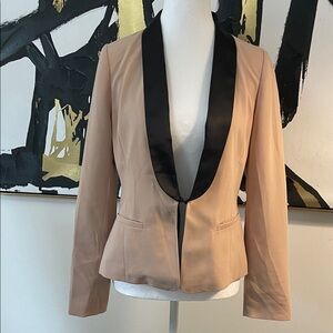 Forever 21 Tan Blazer with Black Lapel